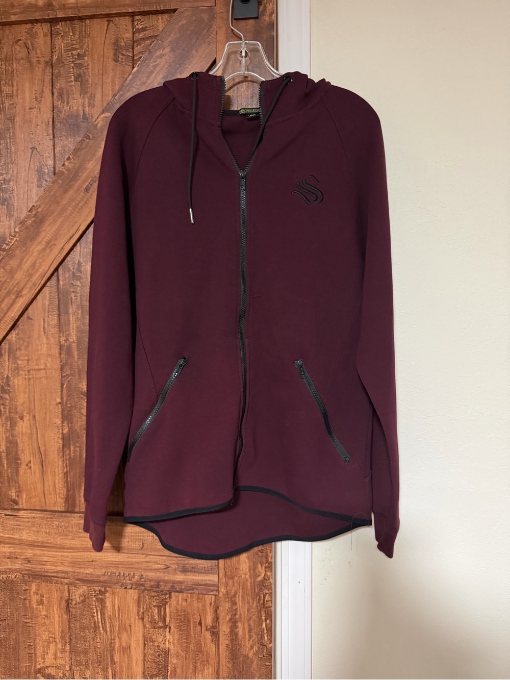 Strong Lift Wear Women Full Zip Hoodie W/Logo Burgundy Size L
